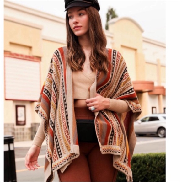 💃🏻Ruana Poncho Multi pattern - Picture 4 of 13